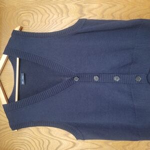 Navy Blue Button-Up Vest